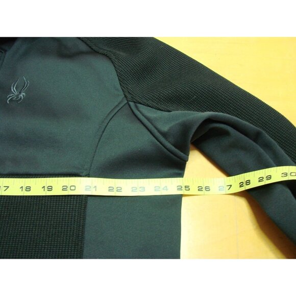 Spyder Mens 2XL Black Half Zip Sweater Gait Knit Pullover Jacket Long Sleeve USA - Picture 11 of 12